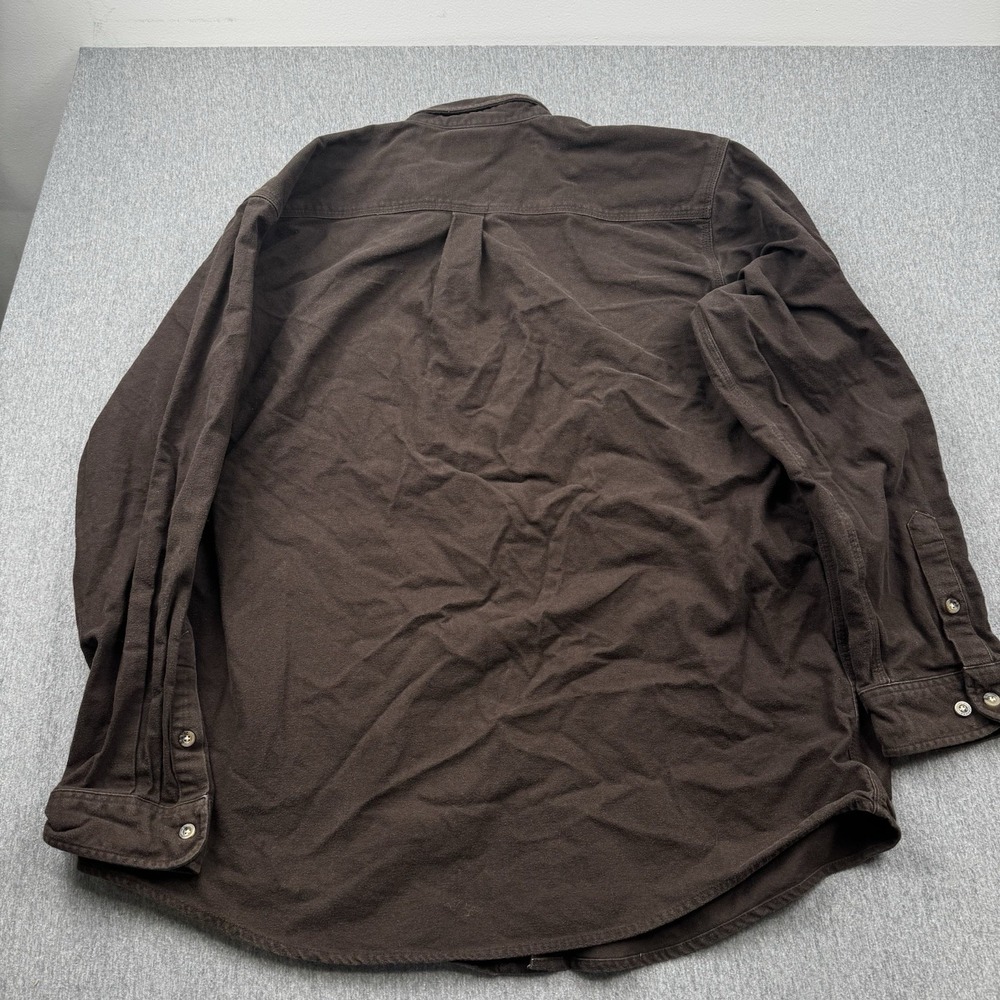 Carhartt Longsleeve Heavyweight Mens 2XL Brown Button Up Workwear S215 DKB - Picture 8 of 14